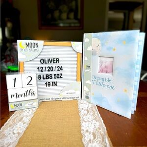 Baby Shower Gift Letterboard Memory Book Milestones Blocks